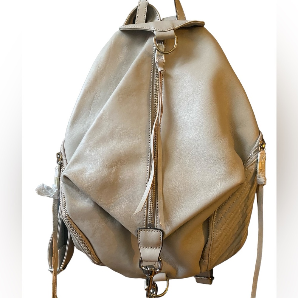 Rebecca Minkoff Leather Line Quilted Julian Backpack in Ash